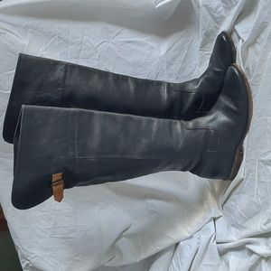 Frye boots over the knee black tall leather boots 7.5